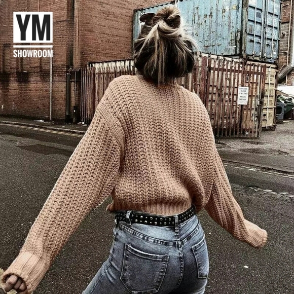 Mock neck chunky knit sweater - Picture 7 of 8